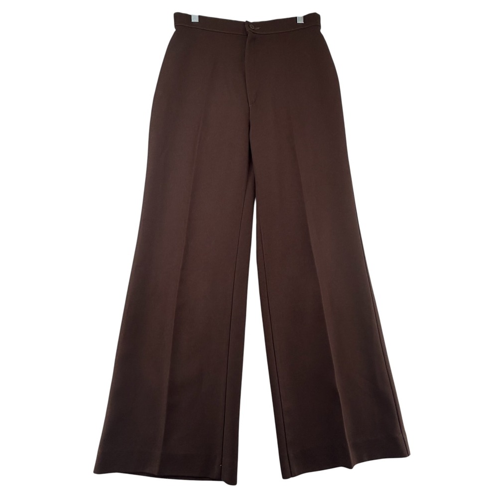 Vintage Levis High Waisted Wide Leg Trousers Womens 16 Brown 70s Retro Pants